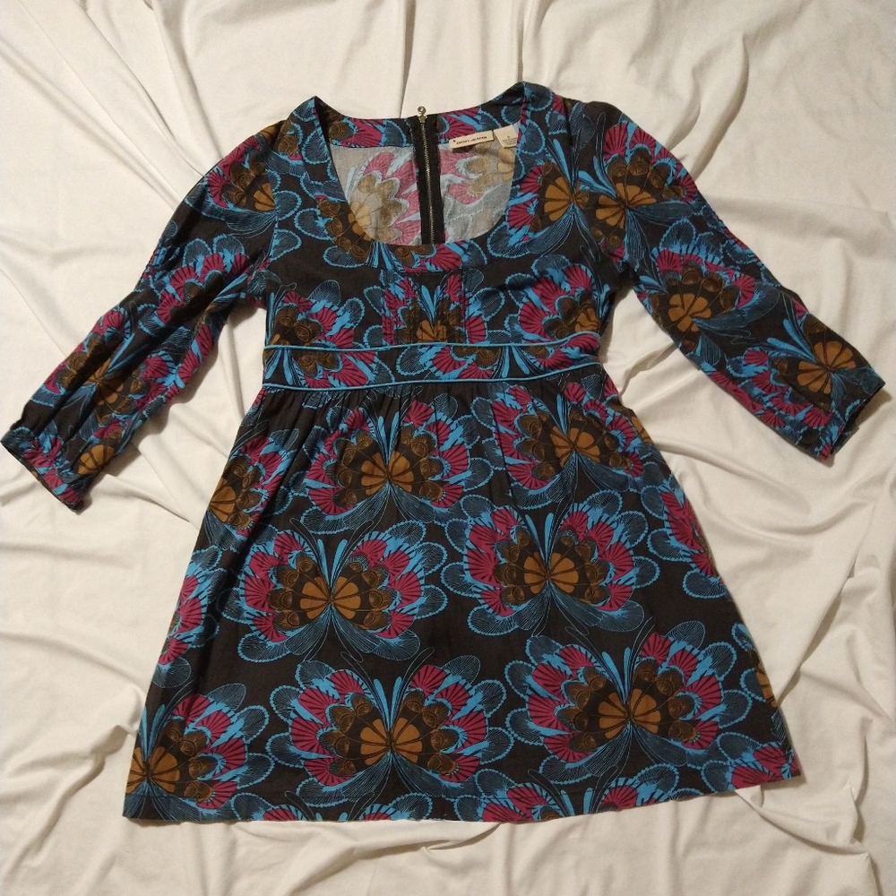 DKNY jeans long sleeved dress, boho print.